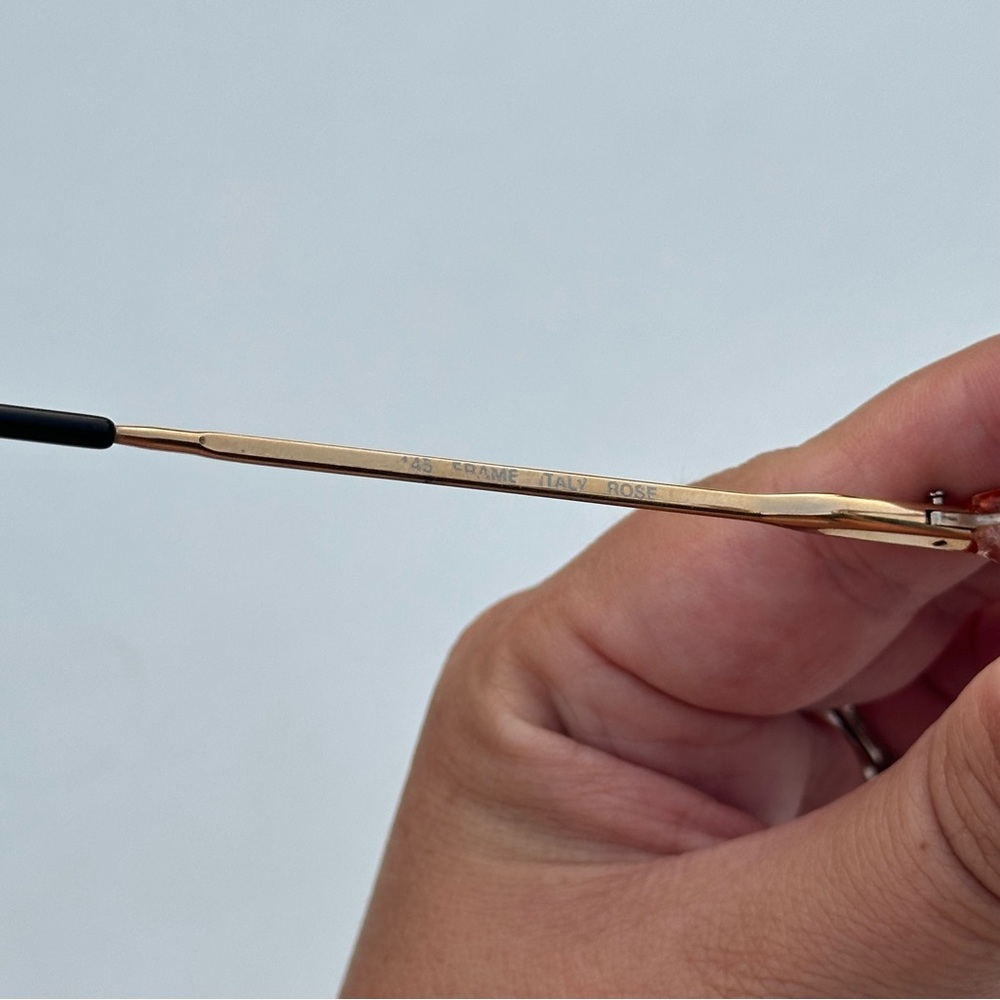 Vintage Rectangle Eyeglass Frames Only, Clear Ros… - image 5